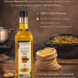 Naturevaidh Cold-Pressed Mustard Oil (Wood Pressed | Kachi Ghani | 100% Pure & Natural)