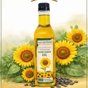 Naturevaidh Cold-Pressed Sunflower Oil (Wood Pressed | 100% Pure & Natural | Chemical-Free)